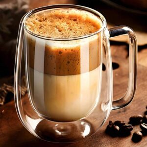 2pcs Simple Light Luxury Double-Layer Insulated Heat Preservation Good Glass Coffee Cup With Double Wall Insulation