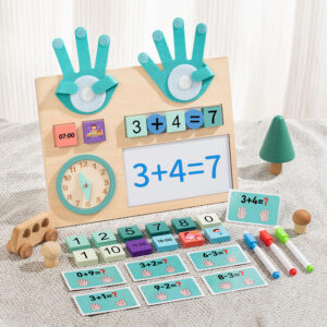 Montessori Toys Educational Wooden Clock Finger Counting Educational Toys Math Teaching Aids Mathematics Learning Toy